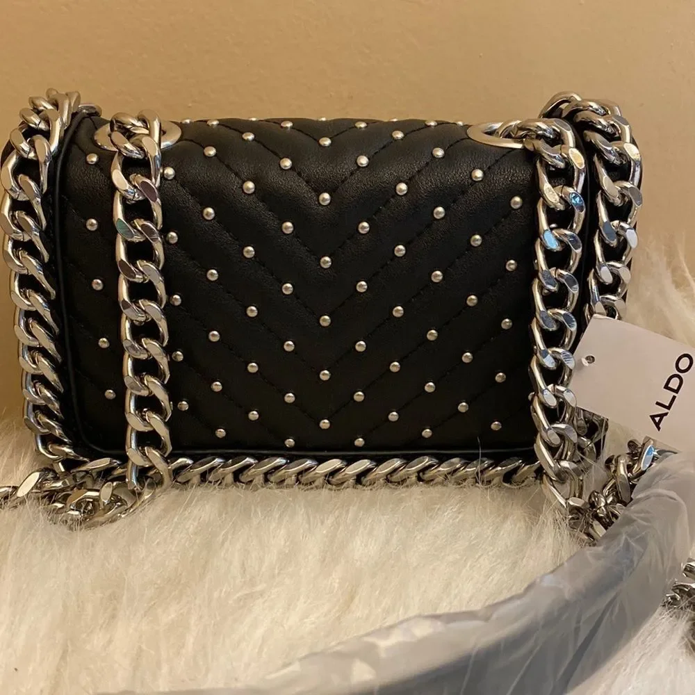 NWT Black Aldo Crossbody Bag w/ Stud Embellishments